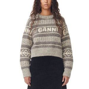 NWT Ganni Cropped Wool Sweater